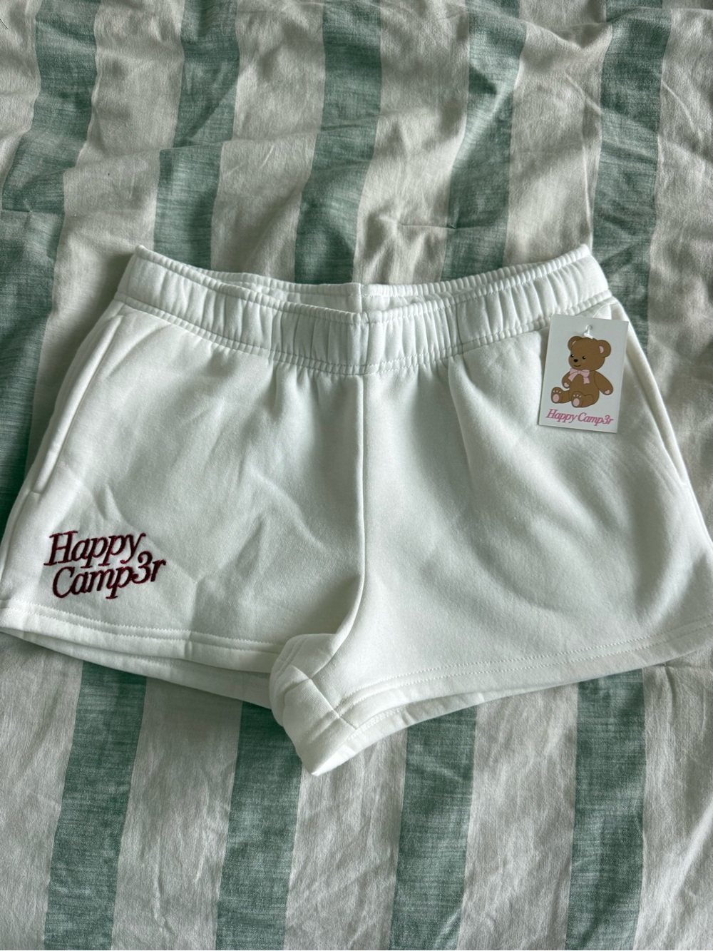 Happy Camp3r Women's White Athletic Lounge Shorts